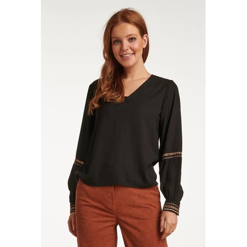 Smashed Lemon 23758-999-025 zwart en gouden v-hals top voor dames