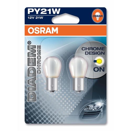 OSRAM DIADEM® Chrome PY21W Doppelblister Glühlampe, Rückfahrleuchte,Glühlampe, Positions-/Begrenzungsleuchte,Glühlampe, Bremsleuchte,Glühlampe, Blinkl