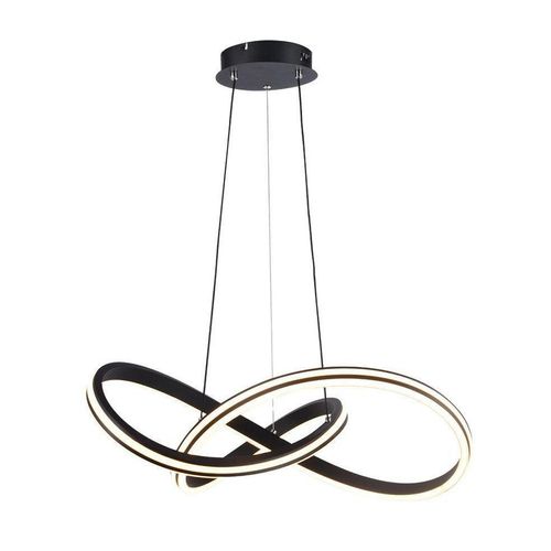 LED Hängeleuchte, Metall, Schwarz, CCT-Schaltung, H 122 cm