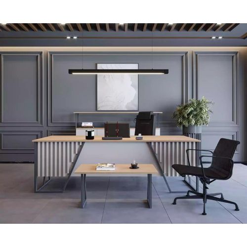 Hell Graue Büro Einrichtung Büromöbel Set Tisch Schreibtisch Schrank 3tlg
