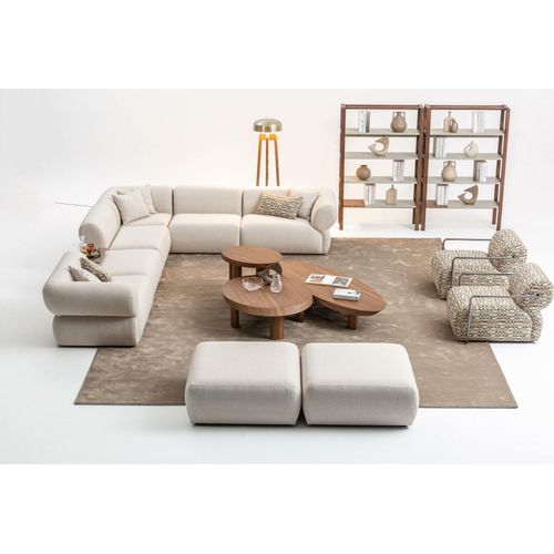 Italienische Stil Möbel Ecksofa Eckcouch Wohnlandschaft Eckgarnitur 5tlg.