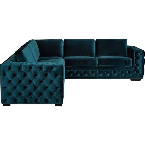 Grüne Ecksofa Wohnlandschaft Couch Eckgarnitur Polster Möbel Design Chesterfield