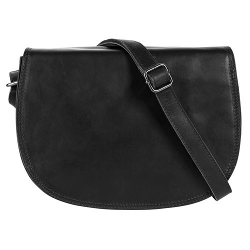 Umhängetasche CLUTY, Damen, Gr. B/H/T: 23cm x 18cm x 11cm onesize, schwarz, Leder, vintage, Taschen, echt Leder