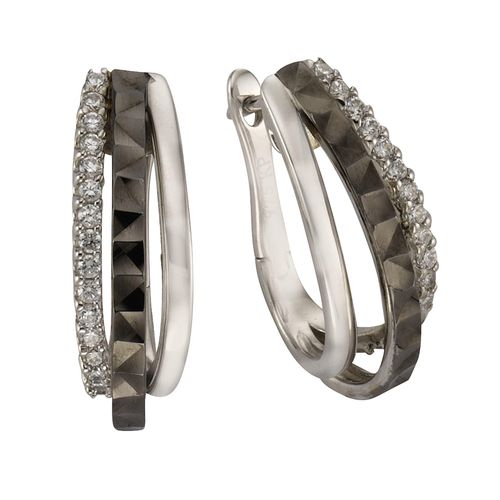 Celesta Silber Ohrringe Silber 925 rhodiniert mit Zirkonia weiß