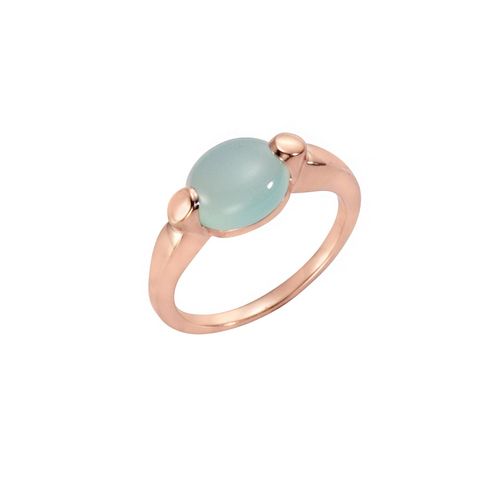 Jamelli Ring 925 Silber rosé vergoldet Paraiba Chalcedon