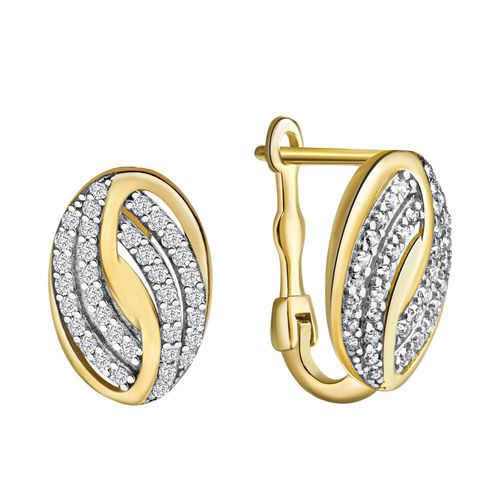 Fascination by Ellen K. Klappcreolen 585/- Gelbgold bicolor Zirkonia