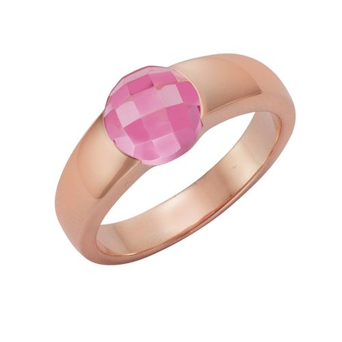 Jamelli Ring 925 Silber rosé vergoldet Quarz (beh.)
