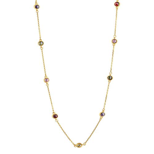 Celesta Gold Halskette 375 Gelbgold mit Zirkonia bunt