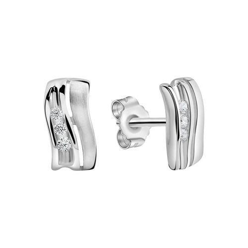 Zeeme Basic Ohrstecker 925/- Sterling Silber rhodiniert Zirkonia