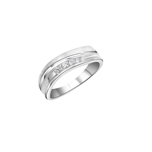 Zeeme Basic Ring 925/- Sterling Silber rhodiniert Zirkonia Image