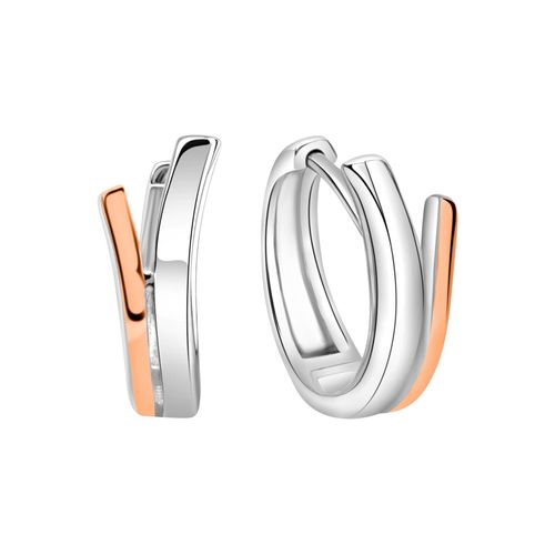 Zeeme Basic Klappcreolen 925/- Sterling Silber rhodiniert/rosé