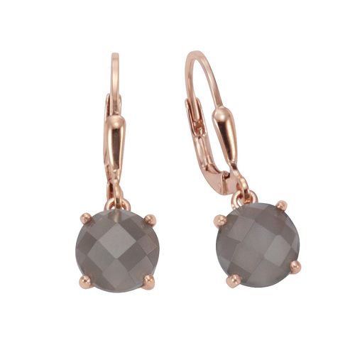 Jamelli Ohrhänger 925 Silber rosé vergoldet Mondstein grau