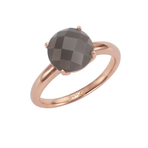 Jamelli Ring 925 Silber rosé vergoldet Mondstein grau
