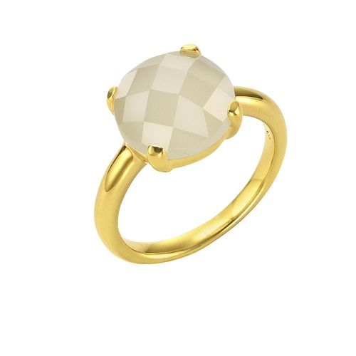 Jamelli Ring 925 Silber vergoldet mit Mondstein