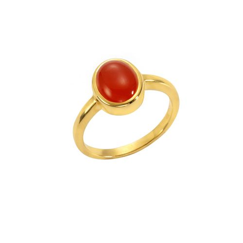 Jamelli Ring 925 Silber vergoldet mit Carneol