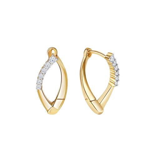 Fascination by Ellen K. Creolen 375/- Gelbgold bicolor Zirkonia