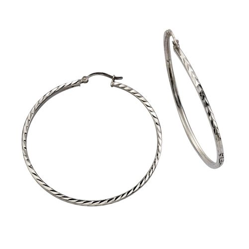 Celesta Silber Creolen 925 Silber rhodiniert 5,0cm