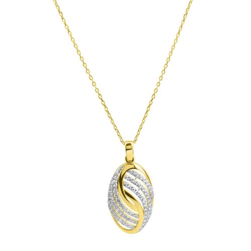 Fascination by Ellen K. Anhänger mit Kette 585/- Gelbgold bicolor Zirkonia