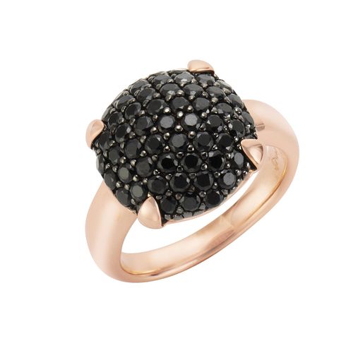 Jamelli Ring 925/- Sterling Silber rotvergoldet mit Onyx