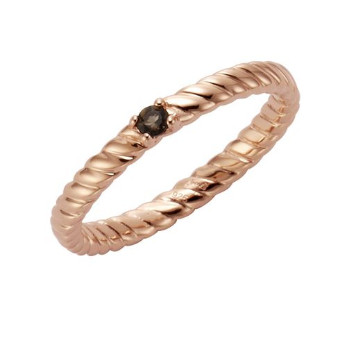 Jamelli Ring 925/- Sterling Silber rotverg. mit Rauchquarz