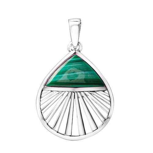 Zeeme Gemstones Anhänger 925/- Sterling Silber rhodiniert Malachit