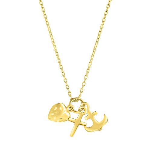 Fascination by Ellen K. Anhänger mit Kette 375/- Gelbgold Glaube,Liebe,Hoffnung