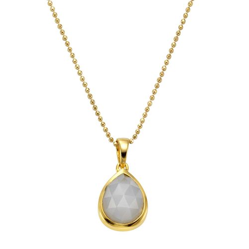 Jamelli Anhänger mit Kette 925 Silber rhodiniert Mondstein weiß