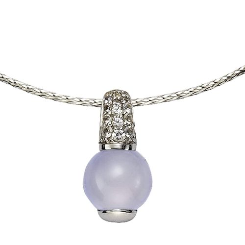 Jamelli Anhänger mit Kette 925 Silber rhodiniert Echtstein