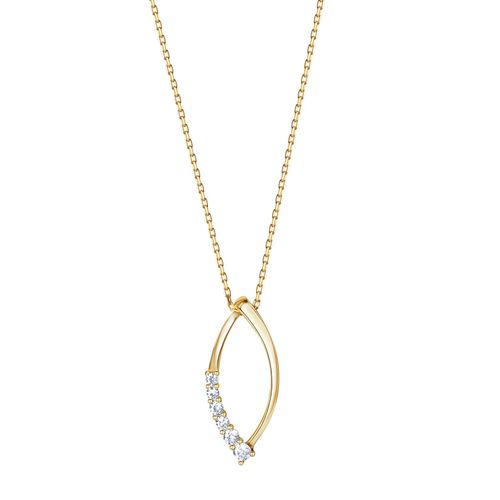Fascination by Ellen K. Anhänger mit Kette 375/- Gelbgold bicolor Zirkonia