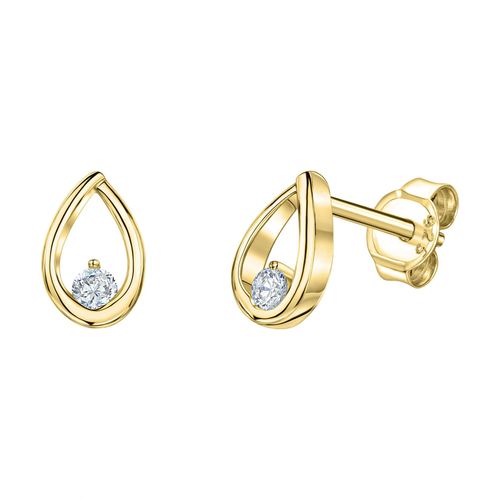 Fascination by Ellen K. Ohrstecker 585/- Gelbgold glanz Zirkonia