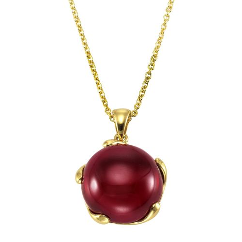 Jamelli Anhänger mit Kette 925 Silber vergoldet syn. Granat