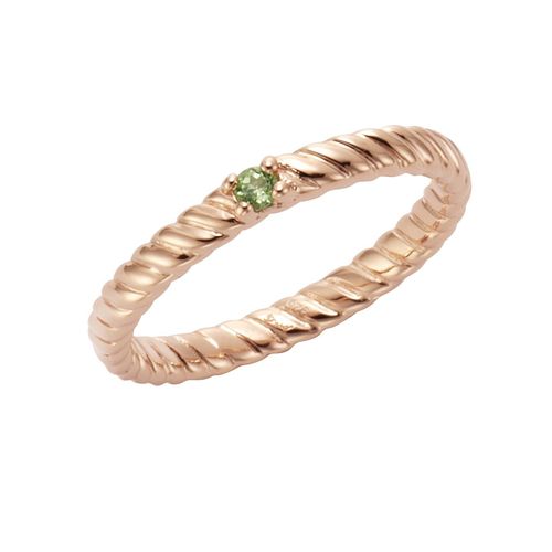 Jamelli Ring 925/- Sterling Silber rotvergoldet Peridot