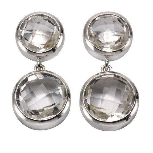 Zeeme Gemstones Ohrstecker 925/- Sterling Silber Bergkristall