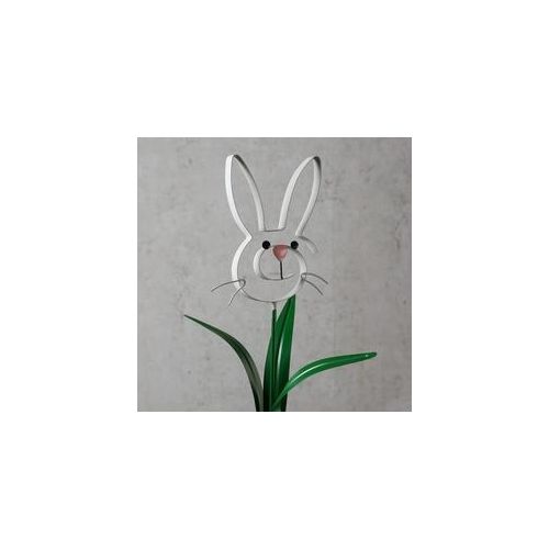 Gartenstecker Hase BUNNY - Osterhase - Gartendekoration - H: 61,5cm - grau