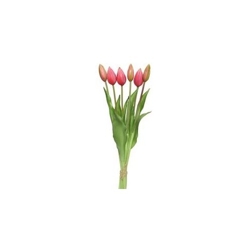 Tulpenbund mit 6 Blüten - Kunstblumen - H: 40cm - rosa