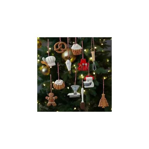 Christbaumschmuck Weihnachtsbäckerei - 12 verschiedene Baumhänger - Polyresin - 12er Set