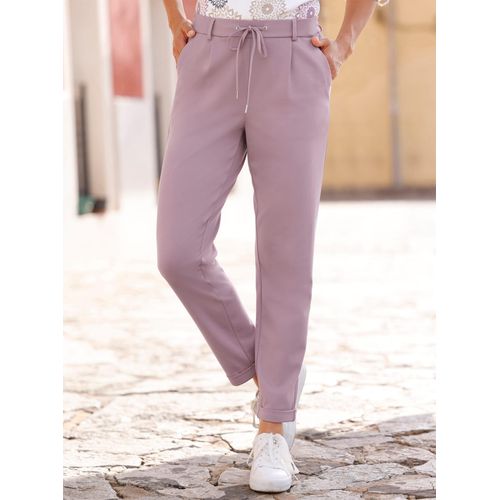 Jogger Pants INSPIRATIONEN, Damen, Gr. 50, Normalgrößen, lila (mauve), 58% Viskose, 36% Polyamid, 6% Elasthan, unifarben, lang, Hosen