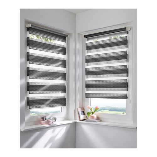 Raffrollo HEINE HOME Gr. 5, grau (anthrazit), B:80cm H:150cm, Raffrollos