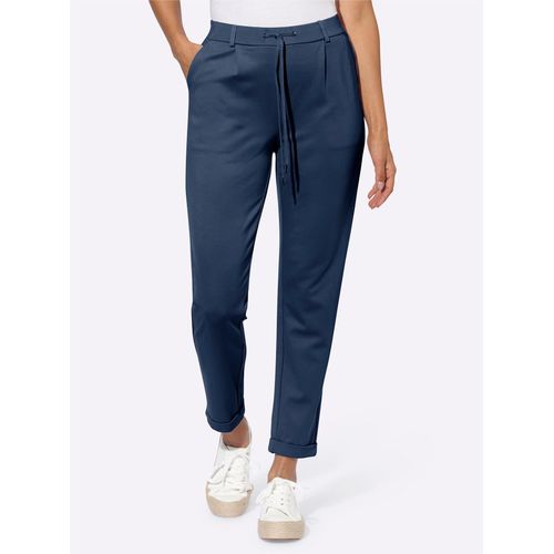 Jogger Pants INSPIRATIONEN, Damen, Gr. 40, Normalgrößen, blau (dunkelblau), 58% Viskose, 36% Polyamid, 6% Elasthan, unifarben, lang, Hosen