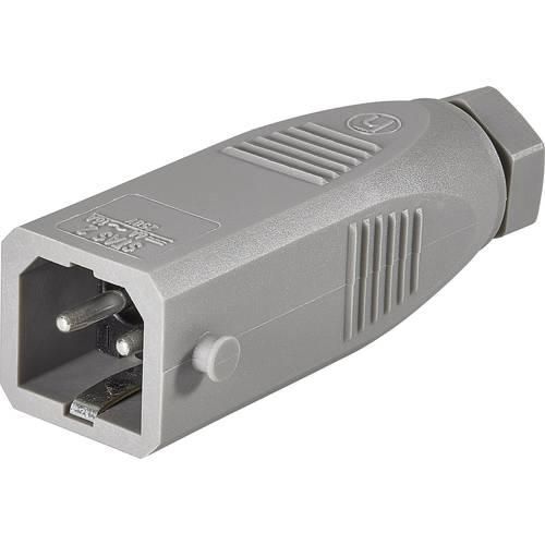 Hirschmann 930620106-1 Netz-Steckverbinder STAS Stecker, gerade Gesamtpolzahl: 2 + PE 16 A Grau 1 St.