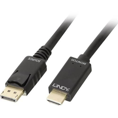 LINDY DisplayPort / HDMI Adapterkabel DisplayPort Stecker, HDMI-A Stecker 5.00 m Schwarz 36924 DisplayPort-Kabel