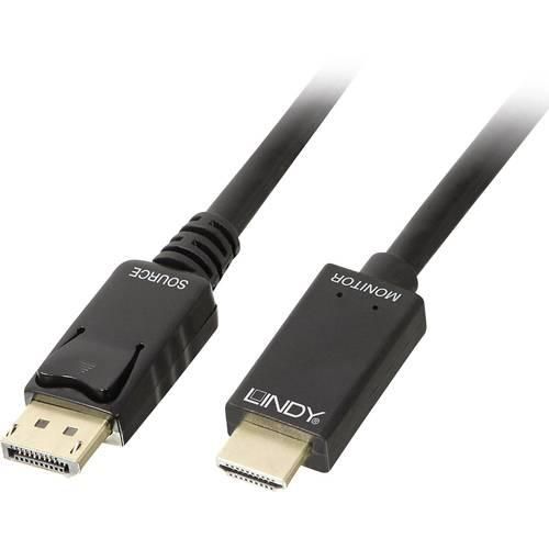 LINDY DisplayPort / HDMI Adapterkabel DisplayPort Stecker, HDMI-A Stecker 1.00 m Schwarz 36921 DisplayPort-Kabel