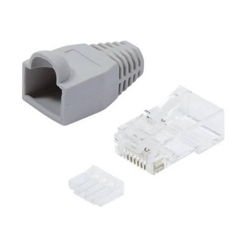 LogiLink MP0023 RJ45-Steckverbinder CAT 6, ungeschirmt MP0023 Stecker, gerade Pole: 8P8C Grau 100 St.