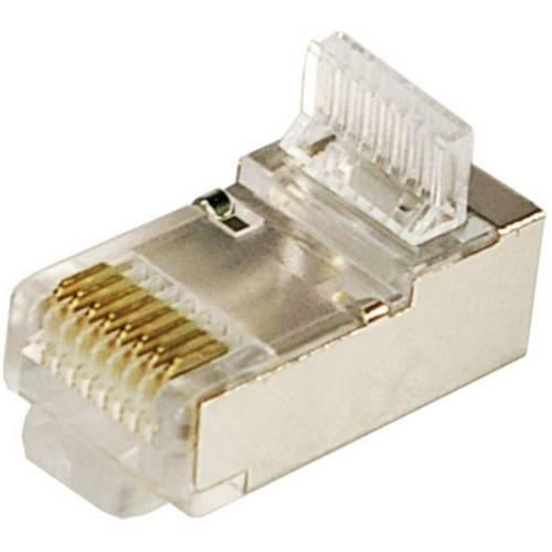 LogiLink RJ45-Modularstecker CAT 5e, geschirmt MP0004 Stecker, gerade Pole: 8P8C Silber 100 St.