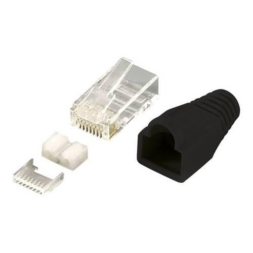 LogiLink MP0022 RJ45-Steckverbinder CAT 6, geschirmt MP0022 Stecker, gerade Pole: 8P8C Schwarz 100 St.