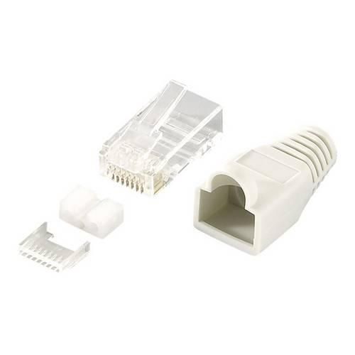 LogiLink MP0021 RJ45-Steckverbinder CAT 6, geschirmt MP0021 Stecker, gerade Pole: 8P8C Grau 100 St.