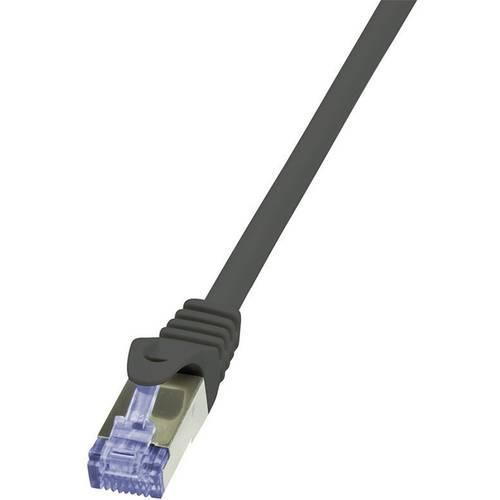 LogiLink CQ3073S RJ45 Netzwerkkabel, Patchkabel CAT 6a S/FTP 5.00 m Schwarz Flammwidrig, mit Rastnasenschutz 1 St.