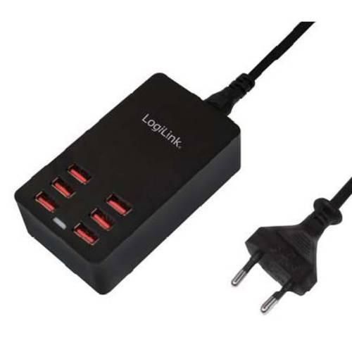 LogiLink PA0139 USB-Ladegerät 32 W Steckdose Ausgangsstrom (max.) 6400 mA USB Anzahl Ausgänge: 6 x Auto-Detect