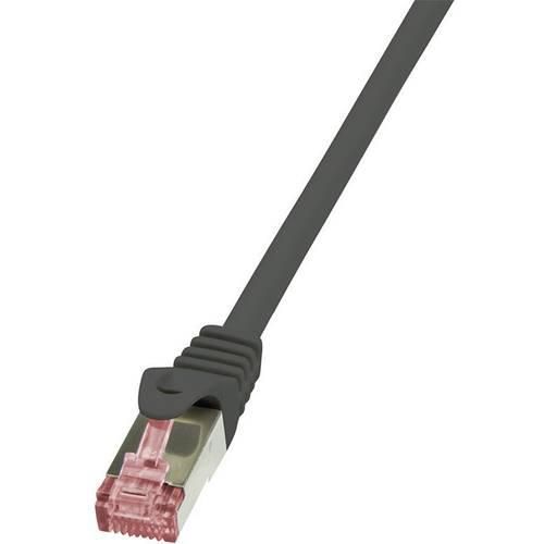 LogiLink CQ2093S RJ45 Netzwerkkabel, Patchkabel CAT 6 S/FTP 10.00 m Schwarz Flammwidrig, mit Rastnasenschutz 1 St.