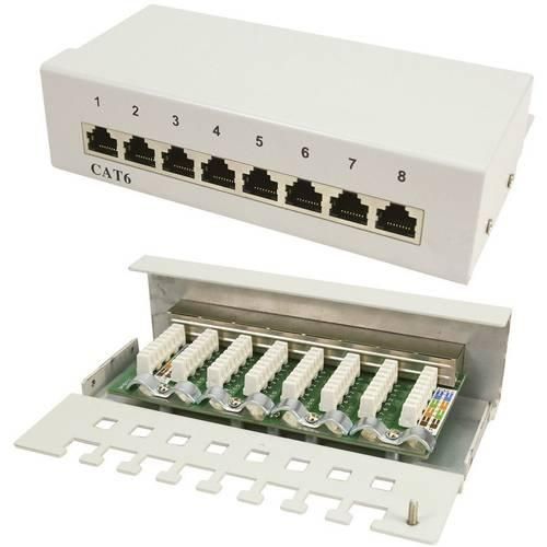 LogiLink NP0016A 8 Port Netzwerk-Patchbox CAT 6 1 HE Bestückt